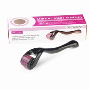 Мезороллер для шкіри DERMA ROLLER 540 голок 1.0 mm Black (kz145-hbr)