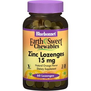 Мікроелемент Цинк Bluebonnet Nutrition Zinc Lozenges 15 mg 60 Lozenges Orange Flavored BLB0745