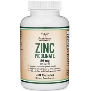 Мікроелемент Цинк Double Wood Supplements Zinc Picolinate 50 mg 300 Caps