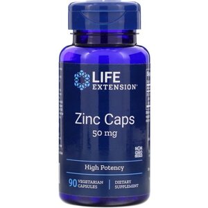 Мікроелемент Цинк Life Extension Zinc Caps, High Potency 50 mg 90 Veg Caps LEX18139