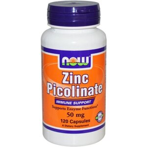 Мікроелемент Цинк NOW Foods Zinc Picolinate 50 mg 120 Caps NOW-01552