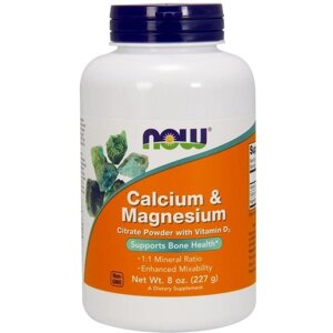 Мікроелемент Магній NOW Foods Calcium & Magnesium Powder 227 g 45 servings Pure