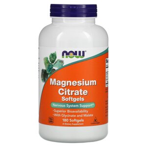 Мікроелемент Магній NOW Foods Magnesium Citrate 134 mg 180 Softgels