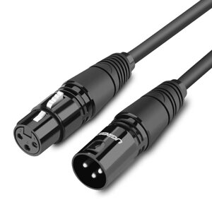 Мікрофонний кабель Ugreen AV130 XLR Male to Female Microphone Cable ( Чорний, 1м )