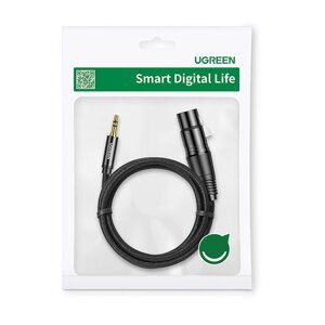 Мікрофонний кабель Ugreen AV182 XLR Male to Mini Jack AUX Microphone Cable 1 м Чорний