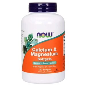 Мультимінеральний комплекс NOW Foods Calcium & Magnesium with D3 and Zink 120 Softgels NF1251