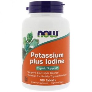 Мультимінеральний комплекс NOW Foods Potassium Plus Iodine 180 Tabs