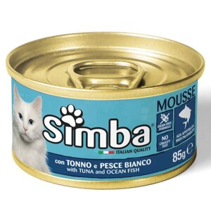 Мус для дорослих кішок Monge Simba Cat Wet Mousse тунець та океанічна риба 85 гр