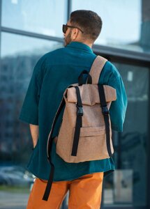 Чоловічий рюкзак рол Sambag RollTop Milton коричневий тканинний (24211069m)