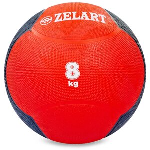 М'яч медичний Zelart FI-5121-8 8кг Червоний-Чорний