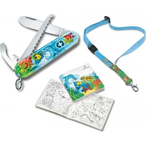 Набір дитячий подарунковий Victorinox My First Children Set Animal Edition Dolphin ніж 84 мм / 9 функцій (0.2373. E1)