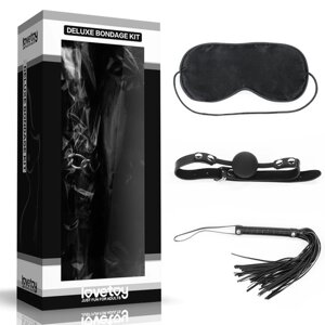 Набір для сексуальних бдсм ігор Lovetoy Deluxe Bondage Kit (маска, кляп, батіг)