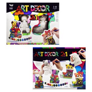 Набір для творчості Art Decor 2 в 1 Ведмедик та Котик укр Dankotoys (ARTD-02-01U)