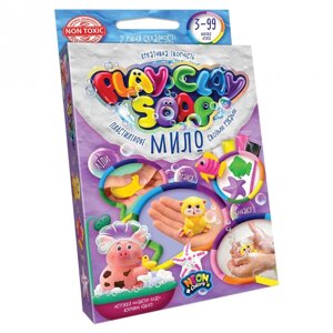 Набір креативної творчості "Пластилінове мило" Danko Toys PCS-02 Play Clay Soap малий укр 4 кольори Котик