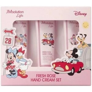 Набір кремів для рук із ароматом троянди JMsolution Life Disney Fresh Rose Hand Cream Set 3х50 мл