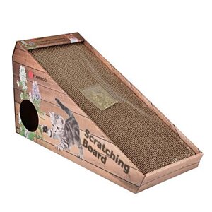 Похила когтеточка для кішок з котячої м'ятою і меxовой мишкою Flamingo SCRATCHING BOARD 59 x 21 x 32 см Бежевий