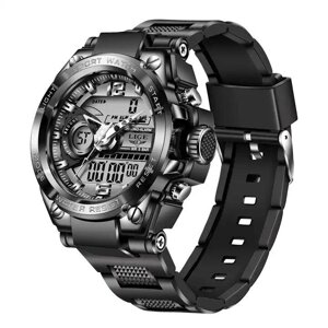 Наручний годинник чоловічі Lige Sport LG8922 Black (15249-hbr)