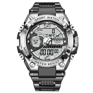 Наручний годинник чоловічі Lige Sport LG8922 Silver (15250-hbr)