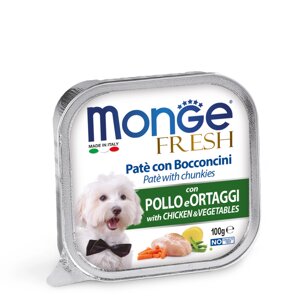 Паштет для собак усіх порід Monge Dog Fresh Adult з куркою та овочами 100 гр