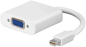 Перехідник моніторний Goobay DisplayPort mini-VGA HD15 M/F (VGA-екран) v1.1 1080p 0.2m MacBook/iMac білий