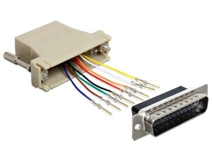 Перехідник обладнання Lucom COM (DB25)-RJ45 LAN M/F Assemble Kit (комутація) сірий (62.09.8139)