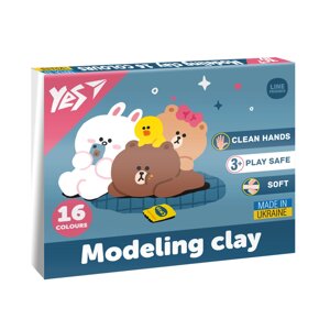 Пластилін YES 16 цв 320г Line Friends (540675)