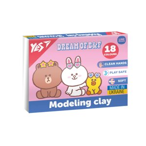 Пластилін YES 18 цв 360г Line Friends (540679)