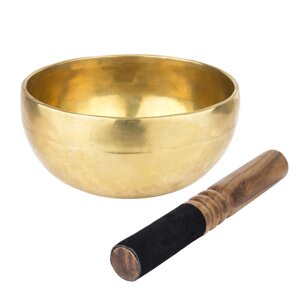 Співоча чаша Тибетська Singing bowl Ручна холодна кування 13.6/13.6/6.5 см Бронза матова (26562)