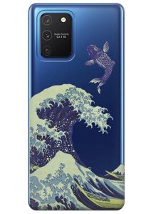 Прозорий силіконовий чохол iSwag для Samsung Galaxy S10 Lite з малюнком - Велика хвиля в Канагава (KS3500)