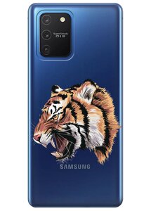 Прозорий силіконовий чохол iSwag для Samsung Galaxy S10 Lite з малюнком - Тигр (KS3488)