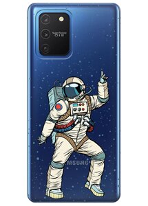 Прозорий силіконовий чохол iSwag для Samsung Galaxy S10 Lite з малюнком - Веселий космонавт (KS3477)