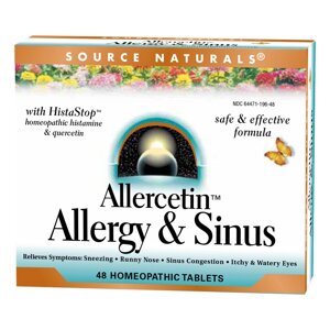 Рослинний комплекс від алергії Source Naturals Allercetin 48 таблетки для розсмоктування (SN1196)