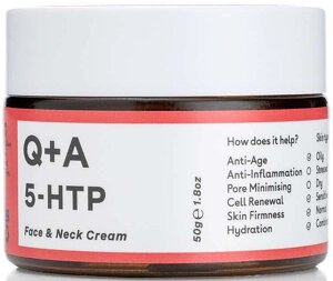 Розгладжуючий крем для обличчя та шиї Q+A 5-HTP Face & Neck Cream 50г