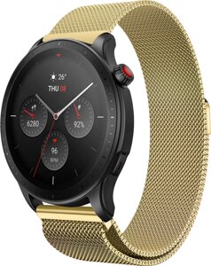 Ремінець 22 мм міланська петля BeWatch для Amazfit GTR 4 Золотий (1020228.5U)