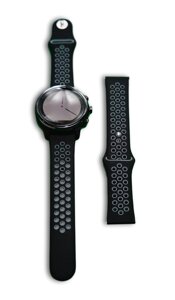 Ремінець 22мм BeWatch силіконовий для Amazfit Stratos | Pace | GTR 47 мм Чорно-сірий (10201142)