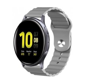 Ремінець BeWatch для Samsung Galaxy Watch 42 | 3 41 mm | Active | Active 2 силіконовий 20мм Wave Сірий (1010707)