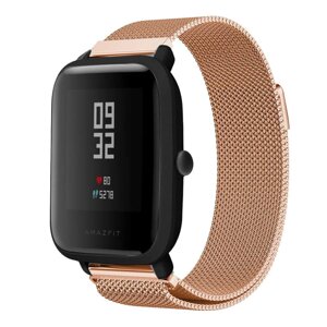 Ремінець BeWatch міланська петля для Xiaomi Amazfit BIP Рожеве золото (1010238)