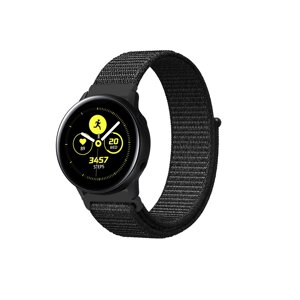 Ремінець BeWatch нейлоновий липучка для Samsung Galaxy Watch Active Чорний (1011301.2)