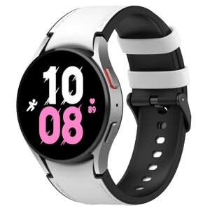 Ремінець шкіра-силікон BeWatch Samsung Galaxy Watch 4 / 5 / 6 20 мм Білий (1gw0101)