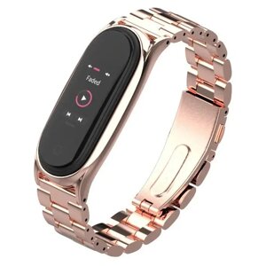 Ремінець MiJobs Metal Strap Xiaomi Mi Band 7 Rose Gold