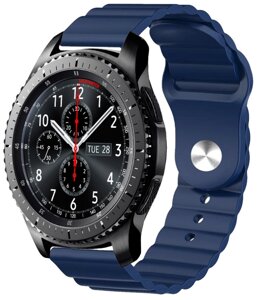 Ремінець силіконовий 22мм для Samsung Gear S3 | Galaxy Watch 46 | Galaxy Watch 3 45 mm LineS BeWatch Темно-Синій