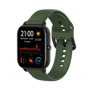 Ремінець силіконовий BeWatch для Xiaomi Amazfit BIP/GTS/GTR L 20 мм Хакі (1012367)