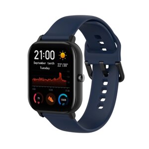 Ремінець силіконовий BeWatch для Xiaomi Amazfit BIP/GTS/GTR L 20 мм Темно-синій (1012389B)