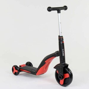 Самокат дитячий 3в1 Best Scooter з PU колесами ( світло + музика ) - Red (80454)