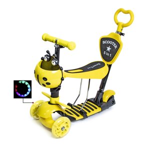 Самокат дитячий Scooter Божа корівка 5 in 1 Yellow (1452070781)