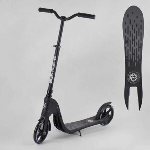 Самокат двоколісний Best Scooter c PU колесами, широким велосипедним кермом, новим затискачем керма Black (98440)