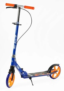 Самокат двоколісний колеса Best Scooter PU 200 мм 1 амортизатор Black and Blue (150267)