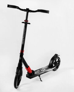 Самокат двоколісний складаний амортизатор Best Scooter PU колеса 100 кг Black and red (105585)