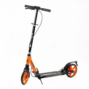 Самокат двоколісний колеса Skyper Turbo PU 200 мм 2 амортизатора Black and Orange (146086)