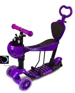 Самокат багатофункціональний Scooter Божа корівка 5in1 Violet (1350702347)